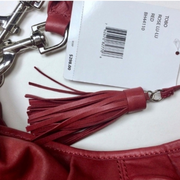 Rare Betsy Johnson Rose Studded Slouchy Hobo Bag In Pinkish Red, Silver Hardware - Picture 8 of 8